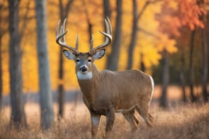 Here's the prompt:

Masterpiece:1.4, 16K, HDR10+ cinematic composition:1.3 ultra highres absurdres:1.2 Kodak Portra 400 bokeh:1.2 lens flare vibrant color:1.2. A majestic whitetail buck stands in a sun-drenched clearing, its antlers reaching towards the sky as sidelighting accentuates the texture of its coat and the exquisite details of its face, with ambient lighting adding depth to the scene.,<lora:659095807385103906:1.0>