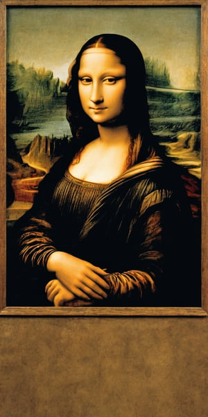 A faithful representation of Leonardo Da Vinci's painting Mona Lisa, in all its details.