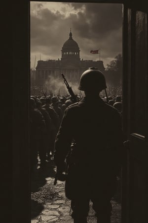 1945 Battle for the Reichsag. Red Army soldiers battle on Reichstag Square. Nightmare game. night room, dark room, completely darkened room, sepia, grainy, eerie environment. Creepypasta is scary. creepy look from the shadows.  Joshua Hoffin. Darius Zavadsky. Tetsuya Ishida. Zdzislaw Beksinski. Patrizia Piccinini. Mark Powell. Sven 37.
