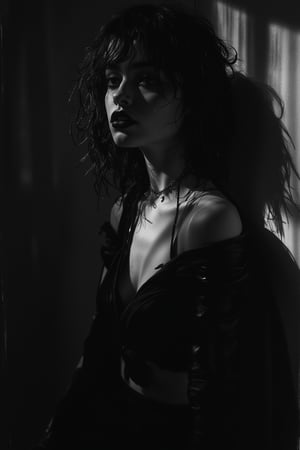 by peter de seve, (masterful but extremely beautiful:1.4), (masterpiece, best quality:1.4) , in the style of nicola samori, Style of Helmut Newton, (black and white portrait of a mysterious woman:1.5), dramatic lighting, deep shadows, high contrast, fine art photography, film noir aesthetic, cinematic atmosphere, timeless elegance, ultra detailed, moody, provocative, high fashion, by Herb Ritts
