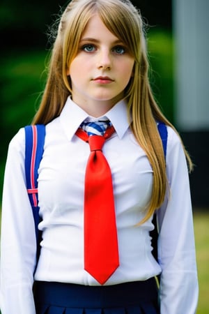 20 years old girl with huge breast, cosplaying tight school uniforms
