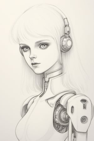 Robo girl, pencil draw