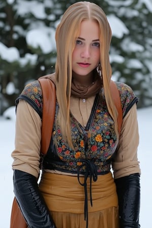 (wet clothes, wet hair, wet face, wet skin) ,

 Wet clothes. Wet hair, wet skin, slimy hair, slimy clothes


Captured at eye-level, a soaking wet blonde woman stands in a winter scene, her wet hair cascades over her shoulders. She is dressed in Wet traditional saree (embroidary design) is adorned with Colored gemstone paired with wet full sleeve bouse , a brown wet leather backpack, and wet black gloves. Her wet saree is adorned with a brown shawl, adding a touch of warmth to her wet outfit. The background is blurred, creating a stark contrast to the woman's wet outfit., 

4K, RAW, masterpiece, soakingwetclothes, high definition, luxury fashion photography, professional news studio atmosphere., Fetishwet,Enhanced all,Wetfetish