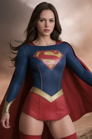 supergirl in an epic pose looking the camera