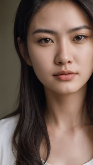 closeup portrait photo of beautiful 26 y.o asian woman, 8k uhd, high quality, dramatic, cinematic,Masterpiece,photorealistic, bare face