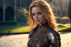 from lord of the rings, (masterpiece), (extremely intricate:1.3), (realistic), portrait of a girl, the most beautiful in the world, (medieval armor), metal reflections, upper body, outdoors, intense sunlight, far away castle, professional photograph of a stunning woman detailed, sharp focus, dramatic, award winning, cinematic lighting, octane render, unreal engine, volumetrics dtx, full body, (high detailed skin:1.1)
seductive smile