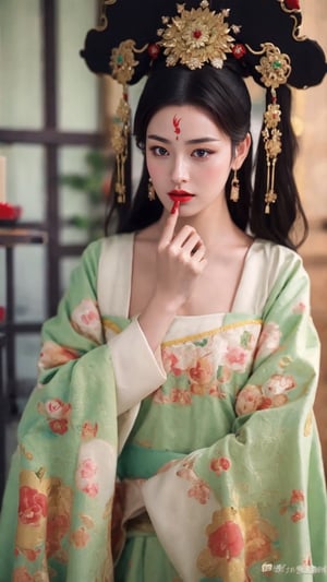 tienhiep, hanfu,
(Hands:1.1), better_hands, realhands
1girl, solo, long hair, black hair, hair ornament, upper body, black eyes, lips, makeup, facial mark, lipstick, forehead mark, red lips