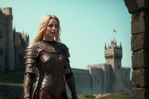 from lord of the rings,  (masterpiece),  (extremely intricate:1.3),  (realistic),  1girl, full body, female focused, the most beautiful in the world,  (medieval armor),  metal reflections,  upper body,  outdoors,  intense sunlight,  far away castle,  professional photograph of a stunning woman detailed,  sharp focus,  dramatic,  award winning,  cinematic lighting,  octane render,  unreal engine,  volumetrics dtx,  full body,  (high detailed skin:1.1), lord of the rings (but careful with the word "lord"),lord of the rings (but careful with the word "lord")