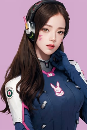 (hip up body, looking at viewer, center opening,) 1girl, sagging breasts, long hair, brown hair, headphones, whisker markings, shoulder pads, blue bodysuit, ribbed bodysuit, animal print, clothes writing, long sleeves, white gloves, 
detailed clothing, 
digital painting, official art, unity 8k wallpaper, ultra detailed, masterpiece, best quality, hyperrealistic,  (fractal art:1.3), 
ancient background, zentangle, mandala, tangle, entangle,aahana,chimai,htt,jisoo