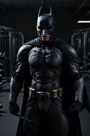 Fitness Dark Knight with 1 black steel broadsword 4k