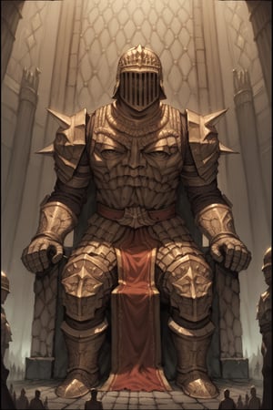 score_9, score_8, score_7, score_8_up, 1boy\(human, giant, tall, wearing madness Armor and helmet, faceless\), sitting on his throne made of stone, interior castle throne, decorated, solo