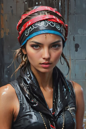 a painting of a wet woman with a wet bandana on her wet head, a fine art painting by Tim Okamura, behance, figurative art, detailed painting, hyper realism, androgynous


,Futa,xlgirls,Detailedface,more detail XL,soakingwetclothes, wet clothes, wet hair, wet clothes, 