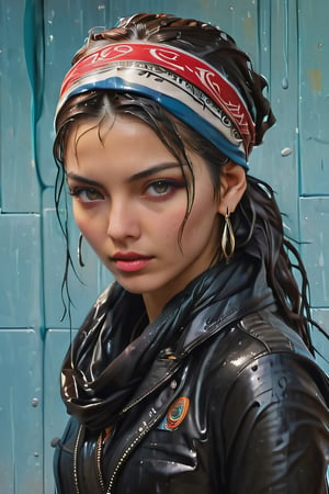 a painting of a wet woman with a wet bandana on her wet head, a fine art painting by Tim Okamura, behance, figurative art, detailed painting, hyper realism, androgynous


,Futa,xlgirls,Detailedface,more detail XL,soakingwetclothes, wet clothes, wet hair, wet clothes, 