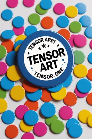 (Masterpeice)),((badge)),tensor art logo with (the text tensor art one 1:2),confetti, simple, 