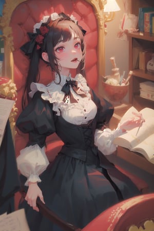 cute vampire wearing victorian clothes