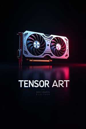  detail, art, The logo is a computer graphics card with the words "TENSOR ART" underneath and a glowing black background.