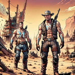 Imagine a fearsome bounty hunter standing tall in the cel-shaded wild west, their trusty revolver gleaming under the harsh desert sun, with the stark, comic-inspired lines emphasizing their larger-than-life presence

Comic Book-Style 2d