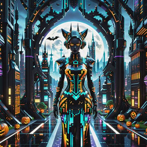 In a world where nature and technology converge in a breathtaking symphony of 'halloween Pixel Punk Pixel Dress,' imagine a character donning the captivating halloween Pixel Punk Pixel Dress. The setting is a futuristic cityscape where skyscrapers intertwine with colossal, biomechanical trees.

depth_of_field, 8k octane render, high detail, masterpiece, hyperdetailed, intricate details,Renaissance Sci-Fi Fantasy