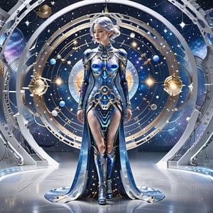 Full body shot, wearing the Cyberfashion Dress: Celestial Cyberspace Gown