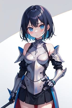 knight armor girl,cutout,bare_shoulder