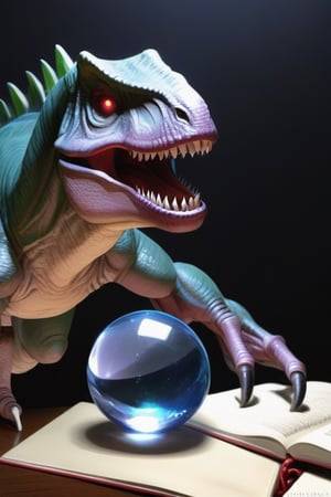 study,(ghoul),crystall ball,dinosaur