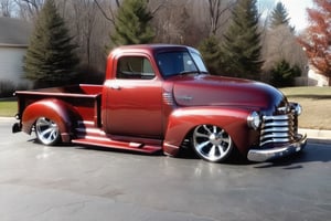 1949 chevy truck with cool rims