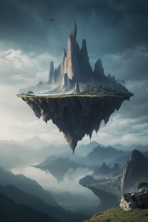 Generate a surreal landscape image featuring floating islands, upside-down mountains, and unconventional flora. Include a dreamlike quality, pushing the boundaries of reality. Conjure a scene that has imaginative and otherworldly elements.