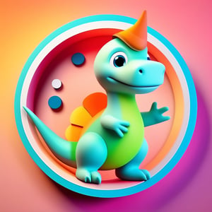 male super cute dinosaur inside a circle background, cute cartoon style, colorful, very clear, very creative, beautiful, 3d childish cute cartoon style:1.3, exceptional cute dinosaur anatomy, weapon, incredibly absurdres, break, (ultra quality, high quality, best quality, exceptional quality, new, newest, best aesthetic, original, outstanding, exceptional), epic cute, cute details, intricate cute detailed texture materials, cg, cgi, trending on cgsociety, low poly, best quality dinosaur-based rendering, unreal engine 5, octane render, cel-shading, tessellation, ,Monster