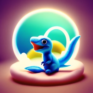 miniwoold 3d super cute dinosaur inside a circle 3d background, cute cartoon style, colorful, very clear, very creative, beautiful,  3d childish cute cartoon style:1.3, exceptional cute dinosaur anatomy, 