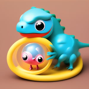 miniwoold 3d super cute dinosaur inside a circle 3d background, cute cartoon style, colorful, very clear, very creative, beautiful,  3d childish cute cartoon style:1.3, exceptional cute dinosaur anatomy, 