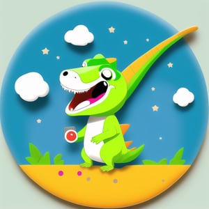 male super cute dinosaur inside a circle background, cute cartoon style, colorful, very clear, very creative, beautiful, 3d childish cute cartoon style:1.3, exceptional cute dinosaur anatomy, weapon, incredibly absurdres, break, (ultra quality, high quality, best quality, exceptional quality, new, newest, best aesthetic, original, outstanding, exceptional), epic cute, cute details, intricate cute detailed texture materials, 