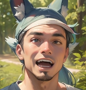 Lucario (pokemon), photorealistic,{(((ear)))},1male