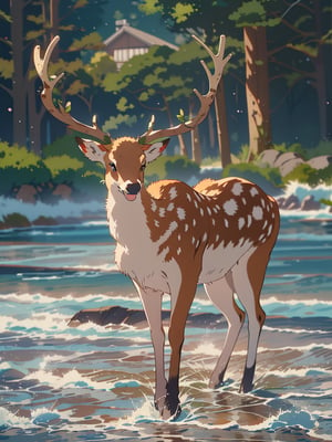 studio ghibli anime style deer