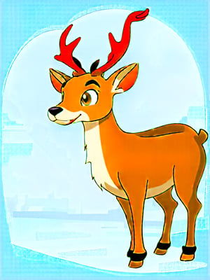 Disney style illustration of deer