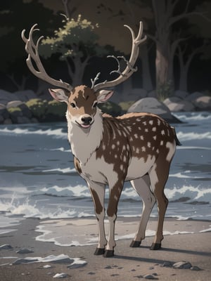 studio ghibli anime style deer