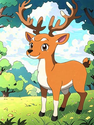 studio ghibli anime style deer