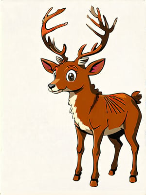 naiive art style storybook deer