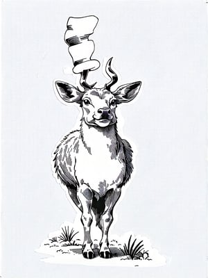 Dr. Seuss style drawing od a deer