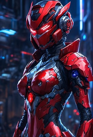 Super Sexy Superheroines, ultra-detailed, 
((High resolution)),((high detailed)), cowboy shot, photorealistic, masterpiece, official art, futuristic space background, blur backgound, raw photo, best quality, 8k resolution, 
sole_female, character focus, 22 years old, black hair, short hair, two buns, resemble  Asuka Langley, mecha, mechanical girl, red neon light exosuit, neon genesis evangalion, mechanical pilot suit, beautiful eyes, (delicate face), perfect detail, perfect feet, sexy legs, medium breast, nice boobs, lots of exposed skin, full body, cleavage cutout, torn clothing, torn armor, ripped armor, damaged armor, dirty armor, wounded face, dirty face,
cinematic lighting, dark studio, ((hyper detailed face)),((hyper detailed eyes)),(((exposed thighs))),3DMM,Kamen_Rider_Black_RX,cyborg style,cleavage cutout,huge_breasts