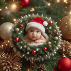Christmas baby,  Miki Asai Macro photography,  close-up,  hyper detailed,  trending on artstation,  sharp focus,  studio photo,  intricate details,  highly detailed,  by greg rutkowski