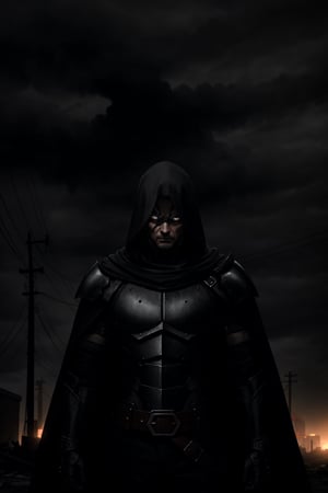 [(dark colors, dystopian vibes:1.20) ::0.25], (masterpiece:1.30), (1male, lone hero, intense gaze), [torn cape: flowing cape: 0.60], [scuffed armor: battle-worn armor: 0.80], (urban wasteland:1.10), (neon lights:0.90), (ominous shadows:1.15), defiant stance, [falling rain: dramatic rain: 0.70], (intense atmosphere:1.25)

