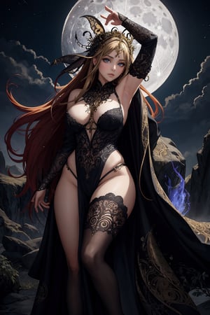 [(seductive and enchanting, fantasy artwork:1.3) ::0.25], (masterpiece:1.4), (alluring and mystical character:1.2), [voluptuous figure: elegant curves: 0.75], [flowing red hair: golden highlights: 0.60], [green eyes: silver eyes: 0.40], [ornate armor: ethereal robes: 0.70], (mystical aura:1.2), (moonlit night:1.3), (enchanted forest:0.8), [magical creatures: fireflies: 0.60], (intricate details:1.4)
