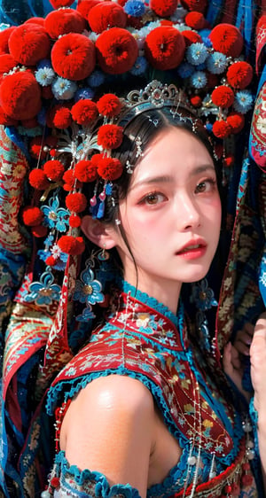 a close up of a woman with a tia on her head, intricate ornate anime cgi style, 4 k detail fantasy, anime cgi, cinematic goddess close shot, inspired by Li Mei-shu, a beautiful fantasy empress, inspired by Lan Ying, smooth anime cg art, close up character, hyperdetailed fantasy character, game cg, ruan jia and artgerm