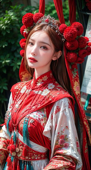 a close up of a woman with a tia on her head, intricate ornate anime cgi style, 4 k detail fantasy, anime cgi, cinematic goddess close shot, inspired by Li Mei-shu, a beautiful fantasy empress, inspired by Lan Ying, smooth anime cg art, close up character, hyperdetailed fantasy character, game cg, ruan jia and artgerm,full_body,Black traditional costume 