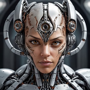 (cyborg:1.1), ([tail | detailed wire]:1.3), (intricate details), HDR, (intricate details, hyperdetailed:1.2), cinematic shot, vignette, centered, better_hands, Realistic portrait, Amazing face and eyes, (Best Quality:1.4)