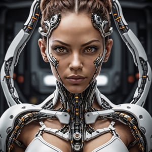 (cyborg:1.1), ([tail | detailed wire]:1.3), (intricate details), HDR, (intricate details, hyperdetailed:1.2), cinematic shot, vignette, centered, better_hands, Realistic portrait, Amazing face and eyes, (Best Quality:1.4)