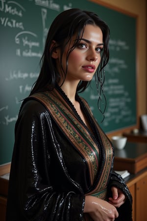 (Wet clothes,  wet hair,  wet skin:14) .

teacher with black board classroom in saree and full sleeve blouse and shawl,Beautiful russian ,Red lips, photo, realistic.

nt.,Wet,covered in oil,covered in mud,wam,wet clothes, oil,wetlook, oil,Fetishwet,Enhanced all,Wetfetish