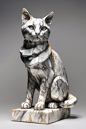 marble sculpture,(masterpiece:1.5), (best quality:1.5), cat, portrait, upper body, Pixar style