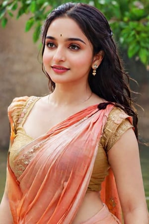 Tamanna bhatia, Beautiful women, face focused, a vibrant and sunny day in a city. A 19-year-old girl at the mall . She is wearing a traditional wet saree , Her long, dark, wet hair is adorned , and she has a gentle smile on her face, exuding confidence and grace., high quality, 8K Ultra HD, hyper-realistic, half body image

 wet clothes, wet clothes, wet skin, wet hair, ,soakingwetclothes,victorian dress,Pakistani dress,indian,saree,saree influencer