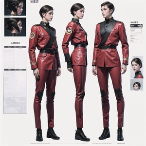 1girl and 1man, (wearing white-red futuristic senior officer military uniform:1.4), (full_body shot:1.3), (side view:1.2), (character sheet:1.4), 
BREAK, european, slender,
BREAK, soothing tones, muted colors, high contrast, natural skin texture, hyperrealism, soft light, sharp,
BREAK, perfect eyes, hand, perfect fingers, Realistic, 
BREAK, white background,